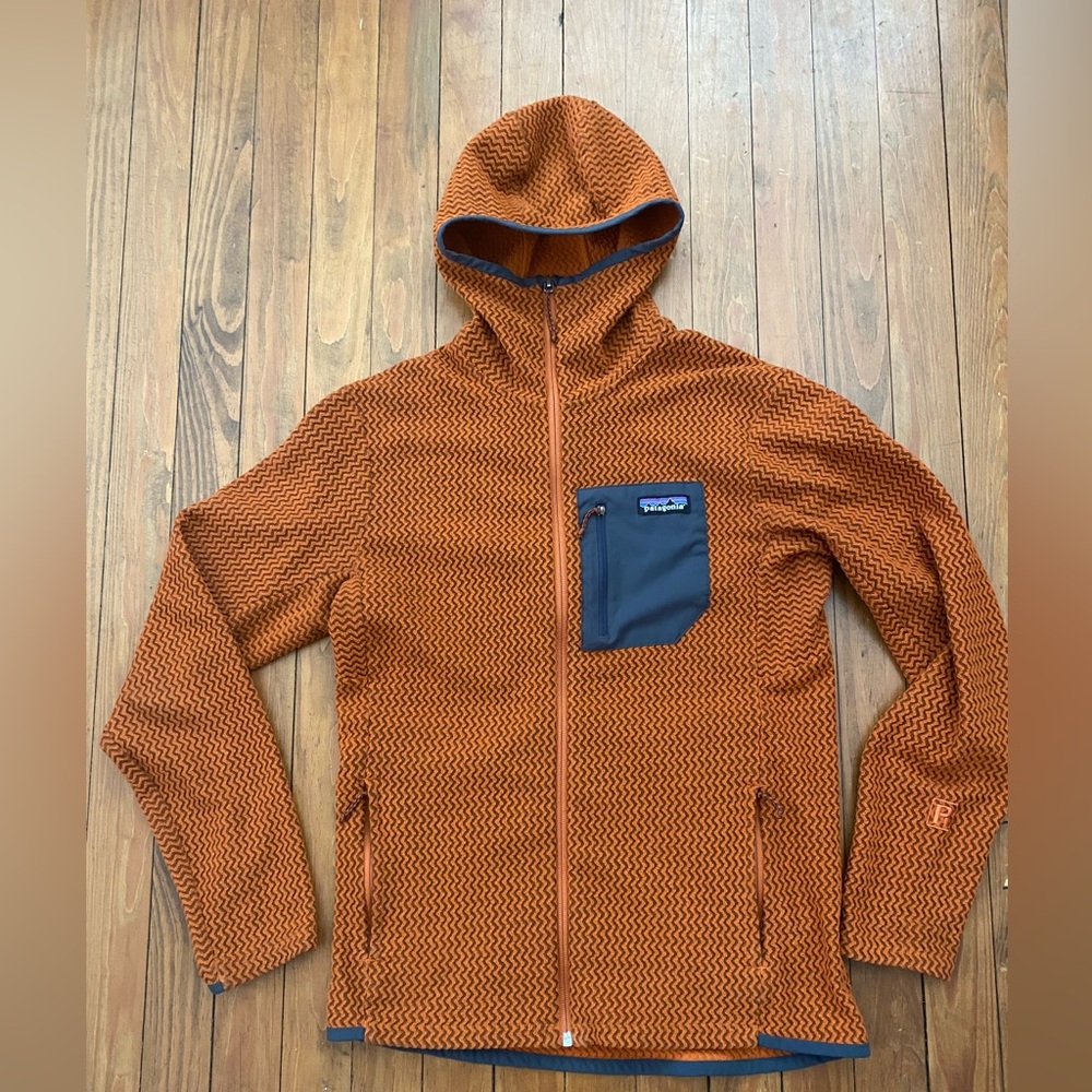 Patagonia Mens R1 Air Hoody Small Burnished Red Full Zip Fleece Jacket